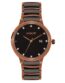 FOCE Multifunction Brown/Black Wrist Watch for Men, Black Diamond Studded Dial, Metal/Ceramic Strap, Separate Date, Sapphire Glass, Model FC11648GBR8