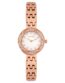 FOCE Rose Gold Diamond Studded Wrist Watch for Women, White Dial, Metal Strap, Sapphire Glass, Model FC11654LRG1