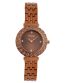 FOCE Brown (Copper) Diamond Studded Wrist Watch for Women, Dark-Brown Dial, Metal Strap, Sapphire Glass, Model FC11655LBR6