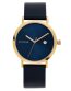 FOCE Men's Rose Golden Multifunction Wrist Watch with Blue Dial, Blue Leather Strap, and Separate Date Window, Model FCG117GD04