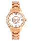 FOCE Women's Rose Gold Diamond Studded Wrist Watch with White Diamond Studded Dial, Rose Gold Metal Strap, Model FCG122RG01
