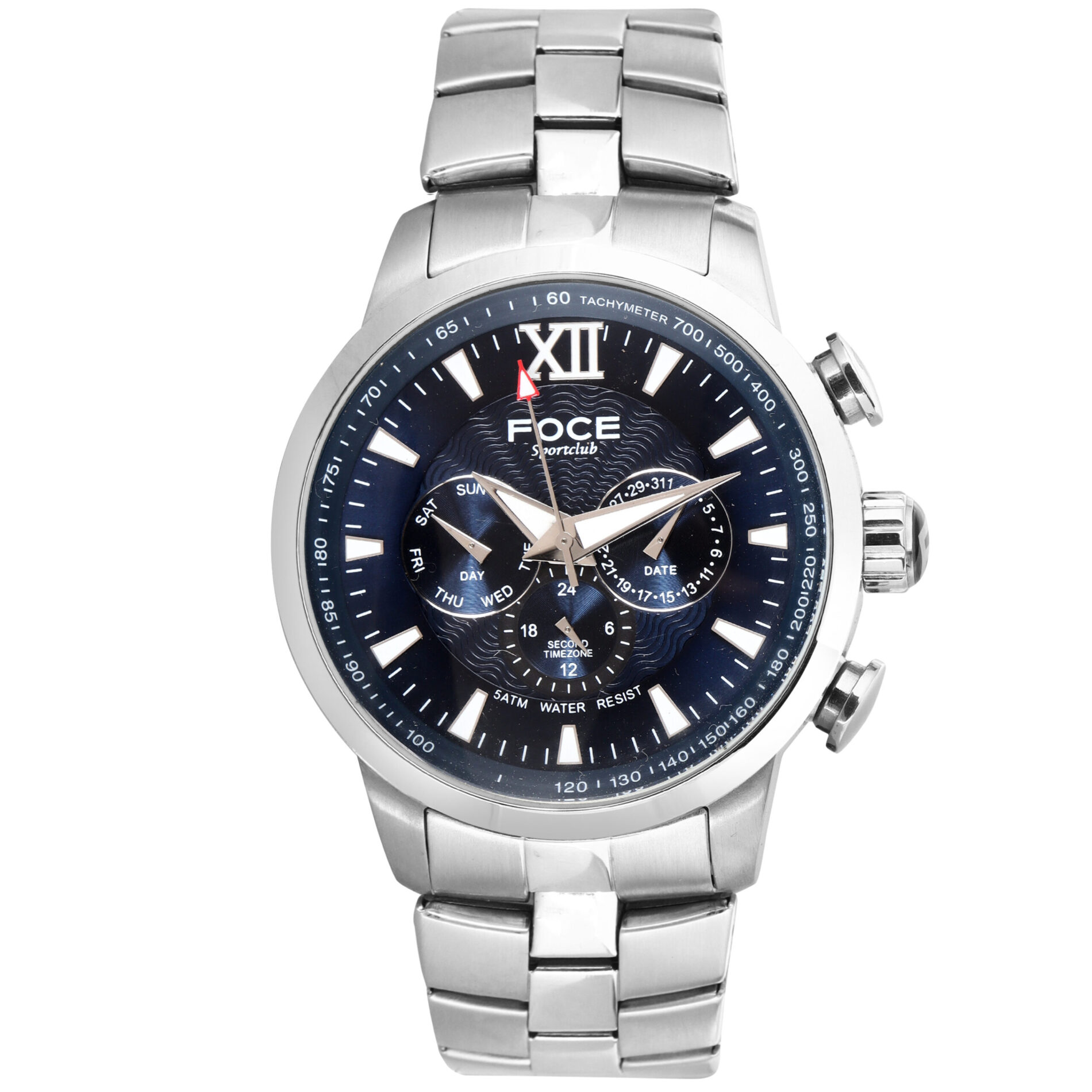 Men’s Blue Dial Metal Belt Watch
